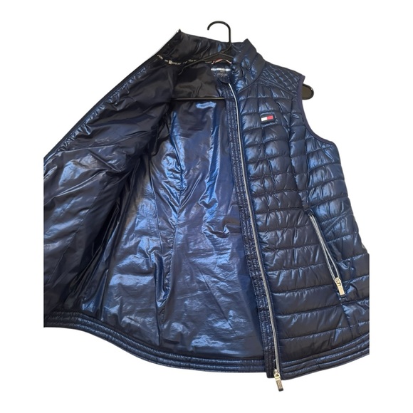 Tommy Hilfiger Sport Down Puffer Vest Size S Women Navy Quilted Lightweight - Picture 4 of 7